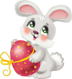 easter bunny with eagg